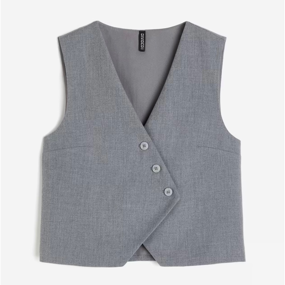 Asymmetrical button vest top